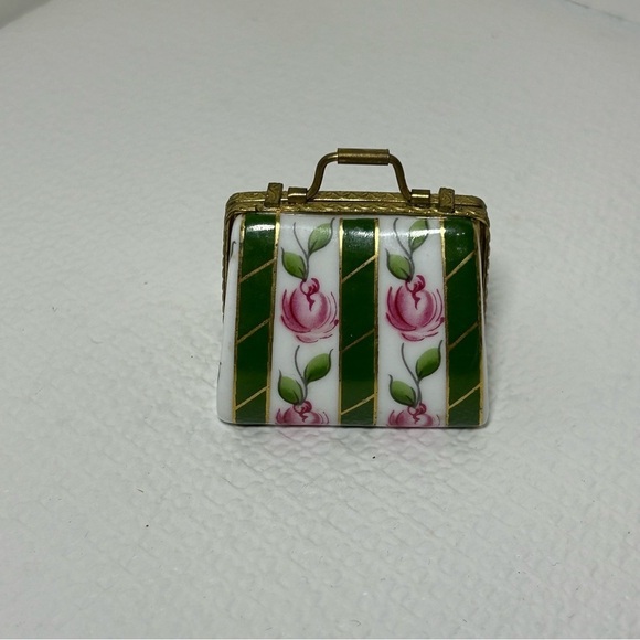 Cabbage Rose Miniature Porcelain Trinket Box, Antique - Picture 6 of 8